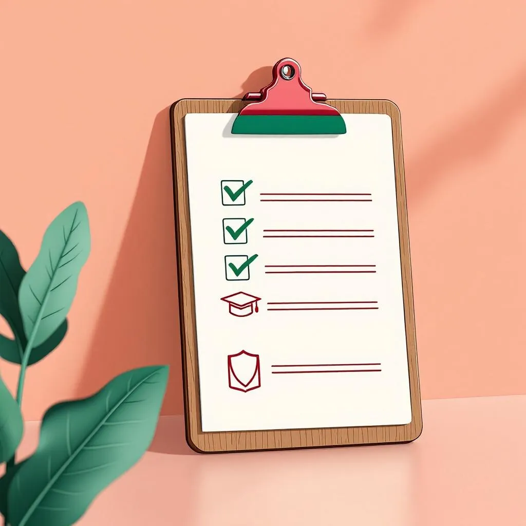 Illustration of a checklist with benefit icons representing comprehensive PMHNP employment benefits package