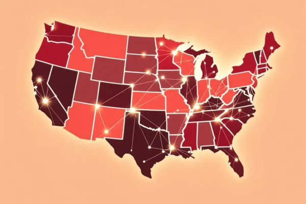 APRN Compact multistate licensing network for PMHNPs illustrated with interconnected US map